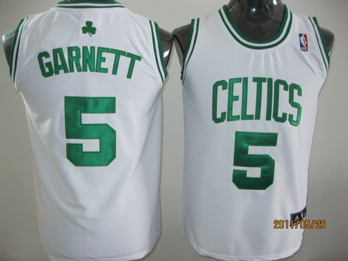 NBA Kids Boston Celtics 5 Kevin Garnett Authentic White Youth Jersey